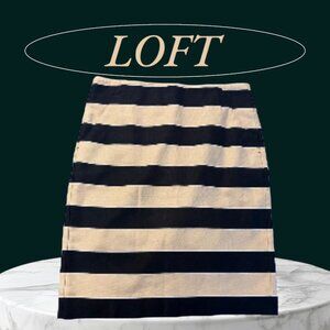 ✅3/$20 Sale-LOFT PETITES Black & Khaki Midi Pencil Skirt - Womens 10P